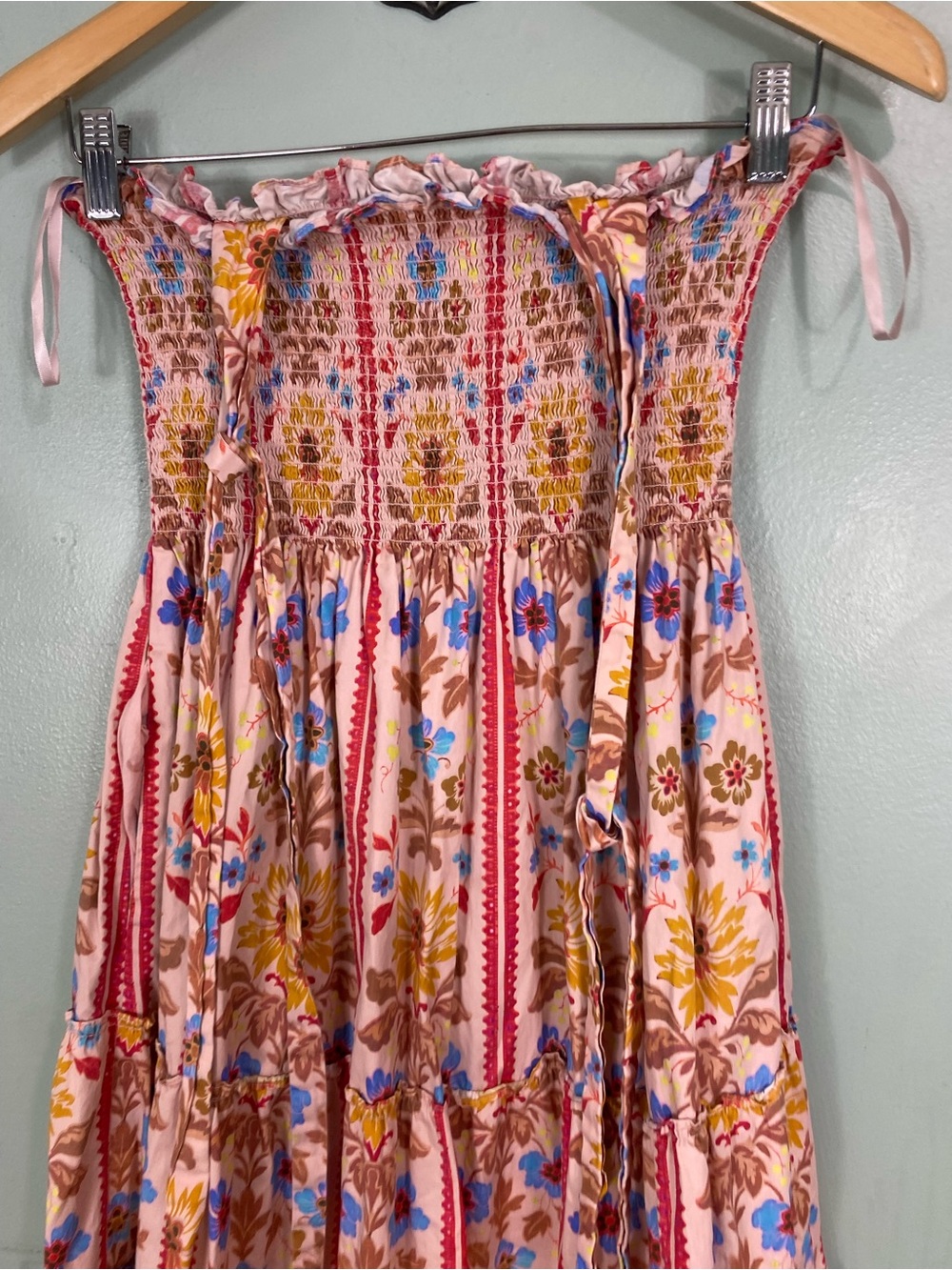 Hill House The Ribbon Ellie Nap Dress Floral Pink Tiered Sundress Medium - Picture 6 of 8